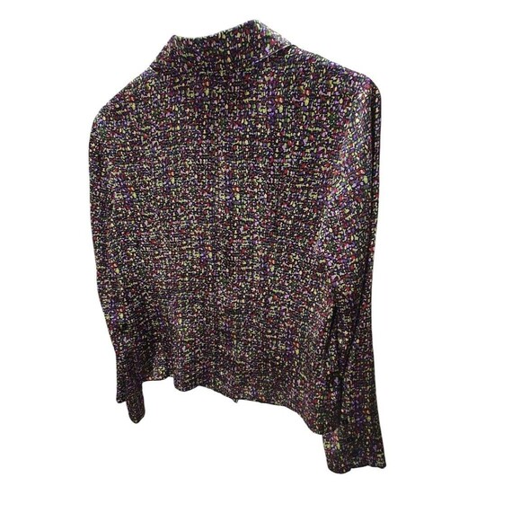 🌸 Talbots Petites Silk Blouse 8P Multicolor Abstract Print Button Down Top - Picture 7 of 15